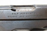 COLT Model 1908 POCKET HAMMERLESS .380 ACP Cal. Semi-Automatic C&R PISTOL
WORLD WAR I Era Self Defense Pistol - 15 of 19