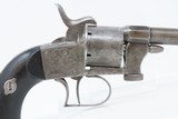 ENGRAVED Antique MARIETTE Brevete LIEGE PROOFED 7.65mm PINFIRE Revolver Mid-19th European Sidearm with EBONY GRIP - 19 of 20