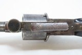 ENGRAVED Antique MARIETTE Brevete LIEGE PROOFED 7.65mm PINFIRE Revolver Mid-19th European Sidearm with EBONY GRIP - 14 of 20