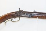 Antique HEAVY BARREL Full Stock Percussion AMERICAN Long Rifle .45 CaliberCirca 1840/50s Long Rifle with a “J. GOLCHER” Lock - 4 of 19
