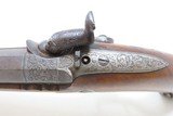 ENGRAVED & SILVER INLAID Antique J.D. MORITZ .42 Caliber Percussion PISTOLMade Mid-19th Century in LIEPZIG, GERMANY! - 9 of 18