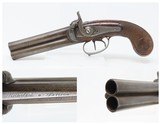 ENGRAVED Antique Italian MICHELONI Superposed .54 Caliber PERCUSSION Pistol BRESCIA Manufactured Mid-1800s OVER/UNDER Pistol