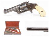 CASED Antique SMITH & WESSON .38 Caliber Single Action “MODEL 2” Revolver“WILD WEST” Hideout Revolver w/BONE HANDLED KNIFE - 1 of 19