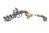 Early 1800s Antique H. NOCK Over/Under FLINTLOCK Pistol w/ FOLDING BAYONETDOUBLE BARREL Boxlock Pistol and POWDER TESTER - 3 of 25