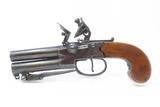 Early 1800s Antique H. NOCK Over/Under FLINTLOCK Pistol w/ FOLDING BAYONETDOUBLE BARREL Boxlock Pistol and POWDER TESTER - 4 of 25