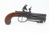 Early 1800s Antique H. NOCK Over/Under FLINTLOCK Pistol w/ FOLDING BAYONETDOUBLE BARREL Boxlock Pistol and POWDER TESTER - 18 of 25