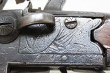 Early 1800s Antique H. NOCK Over/Under FLINTLOCK Pistol w/ FOLDING BAYONETDOUBLE BARREL Boxlock Pistol and POWDER TESTER - 8 of 25
