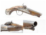 FRENCH Antique .48 Caliber PERCUSSION Conversion SELF-DEFENSE Pocket Pistol ENGRAVED and CARVED with WIRE INLAYS - 1 of 16