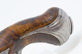 FRENCH Antique .48 Caliber PERCUSSION Conversion SELF-DEFENSE Pocket Pistol ENGRAVED and CARVED with WIRE INLAYS - 14 of 16