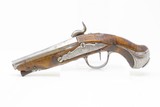 FRENCH Antique .48 Caliber PERCUSSION Conversion SELF-DEFENSE Pocket Pistol ENGRAVED and CARVED with WIRE INLAYS - 13 of 16