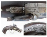 1850s mfr ENGRAVED Antique HENRY DERINGER .42 Caliber Peanut POCKET PistolHenry Deringer’s Famous Pistol That Killed LINCOLN - 1 of 17