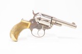 1878 Antique “SHERIFF’S MODEL” Colt 1877 “LIGHTNING” Double Action REVOLVER NICKEL PLATED with ANTIQUE CHECKERED IVORY GRIP - 14 of 17