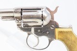 1878 Antique “SHERIFF’S MODEL” Colt 1877 “LIGHTNING” Double Action REVOLVER NICKEL PLATED with ANTIQUE CHECKERED IVORY GRIP - 4 of 17