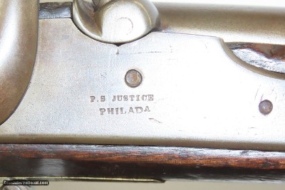 Scarce CIVIL WAR Antique P.S. JUSTICE .69 Caliber UNION ARMY Rifle-Musket3-Band Brass Mounted .69 Caliber Musket with Bayonet - Image 4 of 17
