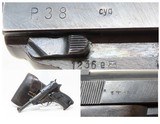 WORLD WAR II German SPREEWERKE “cyq” Code P.38 Semi-Auto C&R PistolEAGLE/SWASTIKA Proofed Wehrmacht 9mm Sidearm w/HOLSTER