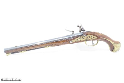 c18th Century French VALET Antique Flintlock Horse PISTOL ENGRAVED & CARVED Full-Sized Martial Flintlock Sidearm - Image 14 of 17