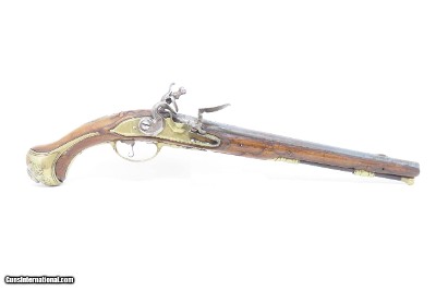 c18th Century French VALET Antique Flintlock Horse PISTOL ENGRAVED & CARVED Full-Sized Martial Flintlock Sidearm - Image 2 of 17