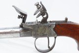 ENGRAVED British Antique BOXLOCK FLINTLOCK POCKET/MUFF Pistol by TWIGG .42Screw Barrel FLINTLOCK from the Early-1800s - 4 of 18