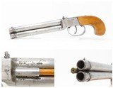 Antique Double Barrel OVER/UNDER Boxlock .44 Caliber PERCUSSION PistolMid-19th Century Self-Defense Pistol - 1 of 18