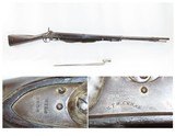 Antique WICKHAM U.S. Contract Model 1816 LEMAN CONVERSION Percussion Musket 1834 Dated LEMAN ALTERATION with BAYONET & SLING