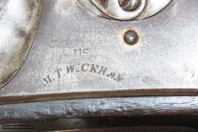 Antique WICKHAM U.S. Contract Model 1816 LEMAN CONVERSION Percussion Musket 1834 Dated LEMAN ALTERATION with BAYONET & SLING - Image 8 of 22