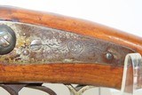 c1850s BELGIAN Antique SMALL BORE Double Barrel SIDE x SIDE Percussion SHOTGUN PERSONALIZED and with FACE CARVED STOCK - 6 of 19