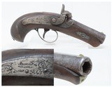 ENGRAVED Antique HENRY DERINGER c1850s .41 CALIBER Percussion Pistol LINCOLN Henry Deringer’s Famous Pocket Pistol with SILVER BANDS! - 1 of 17