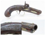 ENGRAVED Antique HENRY DERINGER c. 1850s .44 CALIBER Percussion Pistol Famous POCKET Pistol that Assassinated LINCOLN - 1 of 17
