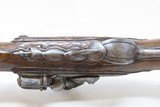 FRENCH Antique .56 Cal FLINTLOCK Belt Pistol Single Shot European Early-1800sCarved Stock, Gold Punch Dots Original Flintlock Pistol - 11 of 17