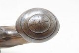 FRENCH Antique .56 Cal FLINTLOCK Belt Pistol Single Shot European Early-1800sCarved Stock, Gold Punch Dots Original Flintlock Pistol - 10 of 17