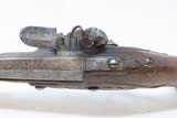 FRENCH Antique .56 Cal FLINTLOCK Belt Pistol Single Shot European Early-1800sCarved Stock, Gold Punch Dots Original Flintlock Pistol - 8 of 17