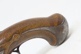 FRENCH Antique .56 Cal FLINTLOCK Belt Pistol Single Shot European Early-1800sCarved Stock, Gold Punch Dots Original Flintlock Pistol - 15 of 17