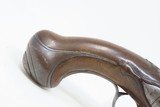 FRENCH Antique .56 Cal FLINTLOCK Belt Pistol Single Shot European Early-1800sCarved Stock, Gold Punch Dots Original Flintlock Pistol - 3 of 17