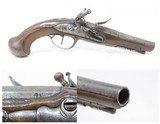 FRENCH Antique .56 Cal FLINTLOCK Belt Pistol Single Shot European Early-1800sCarved Stock, Gold Punch Dots Original Flintlock Pistol - 1 of 17