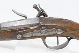 FRENCH Antique .56 Cal FLINTLOCK Belt Pistol Single Shot European Early-1800sCarved Stock, Gold Punch Dots Original Flintlock Pistol - 16 of 17