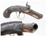 ENGRAVED Antique HENRY DERINGER c. 1850s .40 CALIBER Percussion BELT Pistol Henry Deringer’s Famous Pocket/Belt Pistol with SILVER BANDS! - 1 of 17