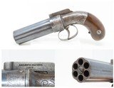 Antique ALLEN & WHEELOCK .32 Cal. POCKET SIZED Percussion PEPPERBOX PistolCIVIL WAR Era 6-Shot Pepperbox - 1 of 20