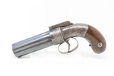 Antique ALLEN & WHEELOCK .32 Cal. POCKET SIZED Percussion PEPPERBOX PistolCIVIL WAR Era 6-Shot Pepperbox - 2 of 20