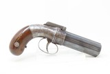 Antique ALLEN & WHEELOCK .32 Cal. POCKET SIZED Percussion PEPPERBOX PistolCIVIL WAR Era 6-Shot Pepperbox - 17 of 20
