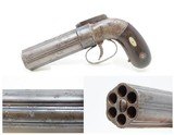 TYRON Marked Antique ALLEN & THURBER .32 Cal. Bar Hammer PEPPERBOX Revolver Pre- Civil War PERCUSSION Pepperbox - 1 of 17