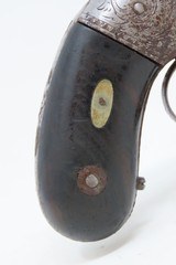 TYRON Marked Antique ALLEN & THURBER .32 Cal. Bar Hammer PEPPERBOX Revolver Pre- Civil War PERCUSSION Pepperbox - 15 of 17
