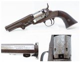 Engraved CIVIL WAR-Era Antique BACON Mfg. Co. PERCUSSION Pocket RevolverEarly Manufacture SERIES I / “ESCELSIOR” Variation - 1 of 20
