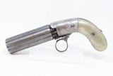 ENGRAVED Antique .31 Caliber RING TRIGGER Underhammer Percussion PEPPERBOX
6-Shot Revolver with GERMAN SILVER GRIPS - 2 of 16