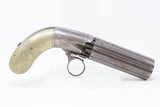 ENGRAVED Antique .31 Caliber RING TRIGGER Underhammer Percussion PEPPERBOX
6-Shot Revolver with GERMAN SILVER GRIPS - 13 of 16