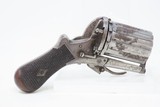 Antique ENGLISH 12-Shot FOLDING TRIGGER .22 Caliber Rimfire PEPPERBOXMULTI-BARREL 1870s Double Action Self Defense Pistol - 11 of 13
