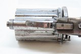 Antique ENGLISH 12-Shot FOLDING TRIGGER .22 Caliber Rimfire PEPPERBOXMULTI-BARREL 1870s Double Action Self Defense Pistol - 9 of 13