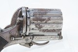 Antique ENGLISH 12-Shot FOLDING TRIGGER .22 Caliber Rimfire PEPPERBOXMULTI-BARREL 1870s Double Action Self Defense Pistol - 13 of 13
