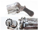 Antique ENGLISH 12-Shot FOLDING TRIGGER .22 Caliber Rimfire PEPPERBOXMULTI-BARREL 1870s Double Action Self Defense Pistol - 1 of 13