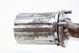 Antique ENGLISH 12-Shot FOLDING TRIGGER .22 Caliber Rimfire PEPPERBOXMULTI-BARREL 1870s Double Action Self Defense Pistol - 7 of 13