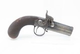 ENGRAVED Antique CHARLES OSBORNE Superposed .38 Caliber PERCUSSION Pistol LONDON Double SWIVEL BARREL Pocket Pistol - 2 of 19